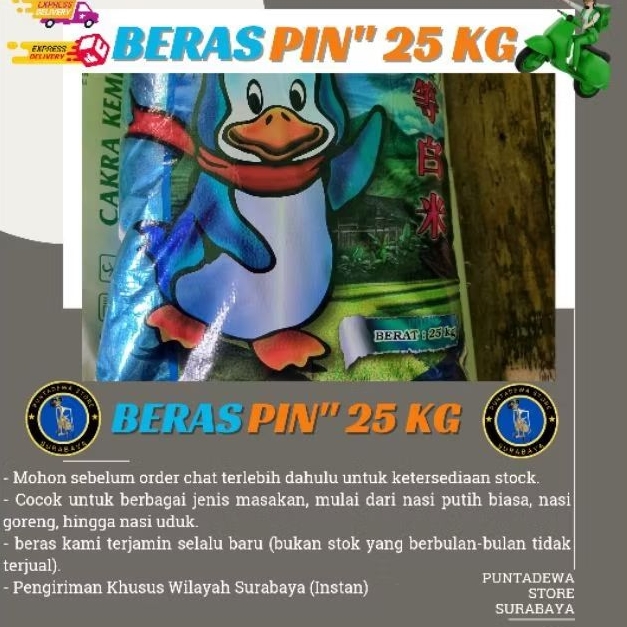 

Beras Premium PinPin 25kg Produk Lokal Khusus Luar Kota Surabaya