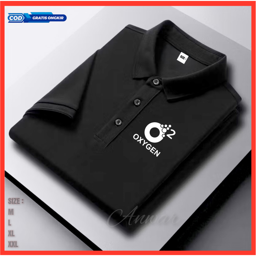 Baju Polo Oxigen Pakaian Pria Wanita Kaos Distro Keren Atasan Casual T-Shirt Terbaru Katun Premium