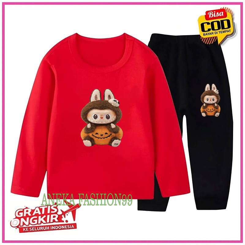 STELAN PANJANG ANAK-ANAK USIA 2-13TH MOTIF LABUBU HELLOWEEN BONEKA