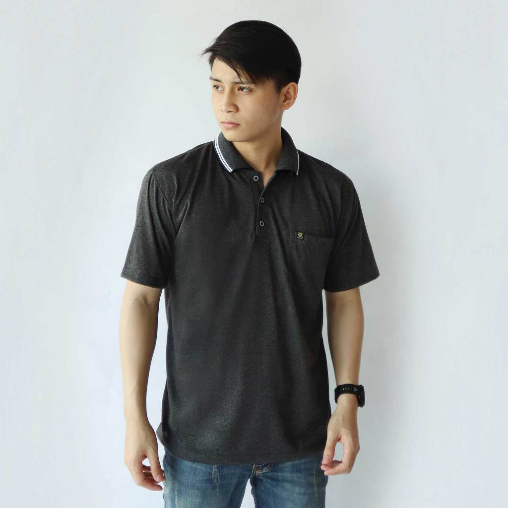 liso wear -  Kaos kerah pria jumbo polos saku dewasa / kaos polo shirt twist lengan pendek