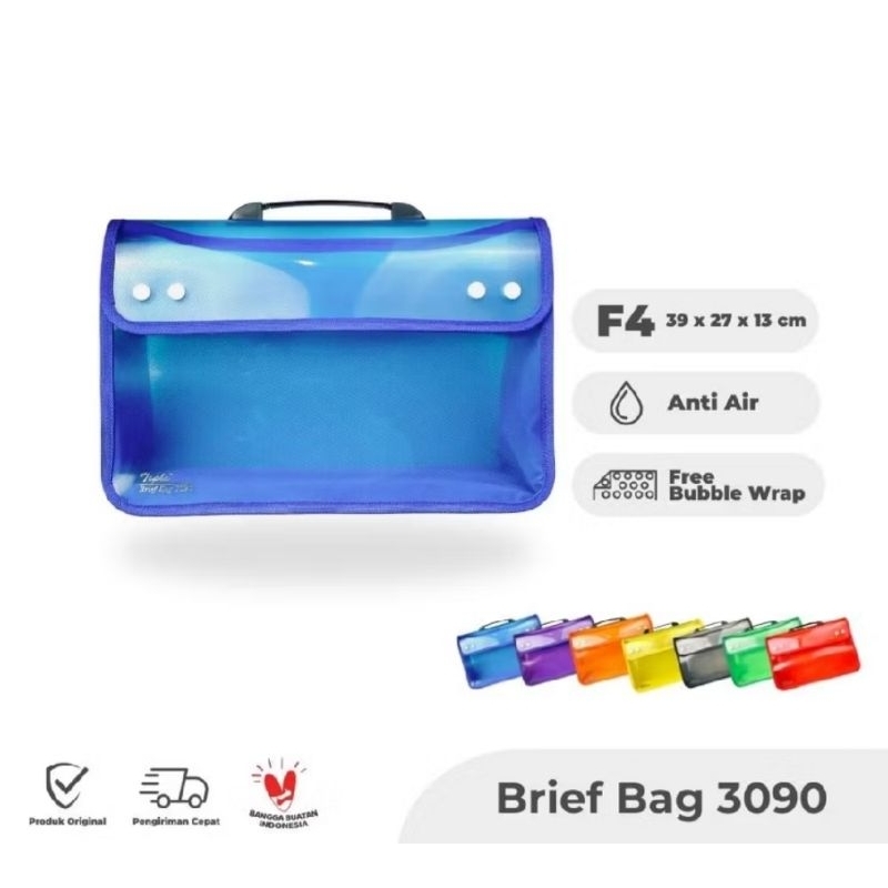 

TOPLA Brief Bag 3090-tas sekolah & penyimpanan Dokumen F4 dengan Zipper 4 kancing