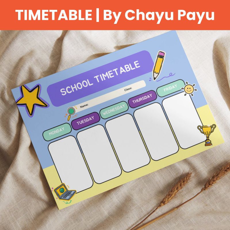 

Jadwal sekolah anak | School timetable