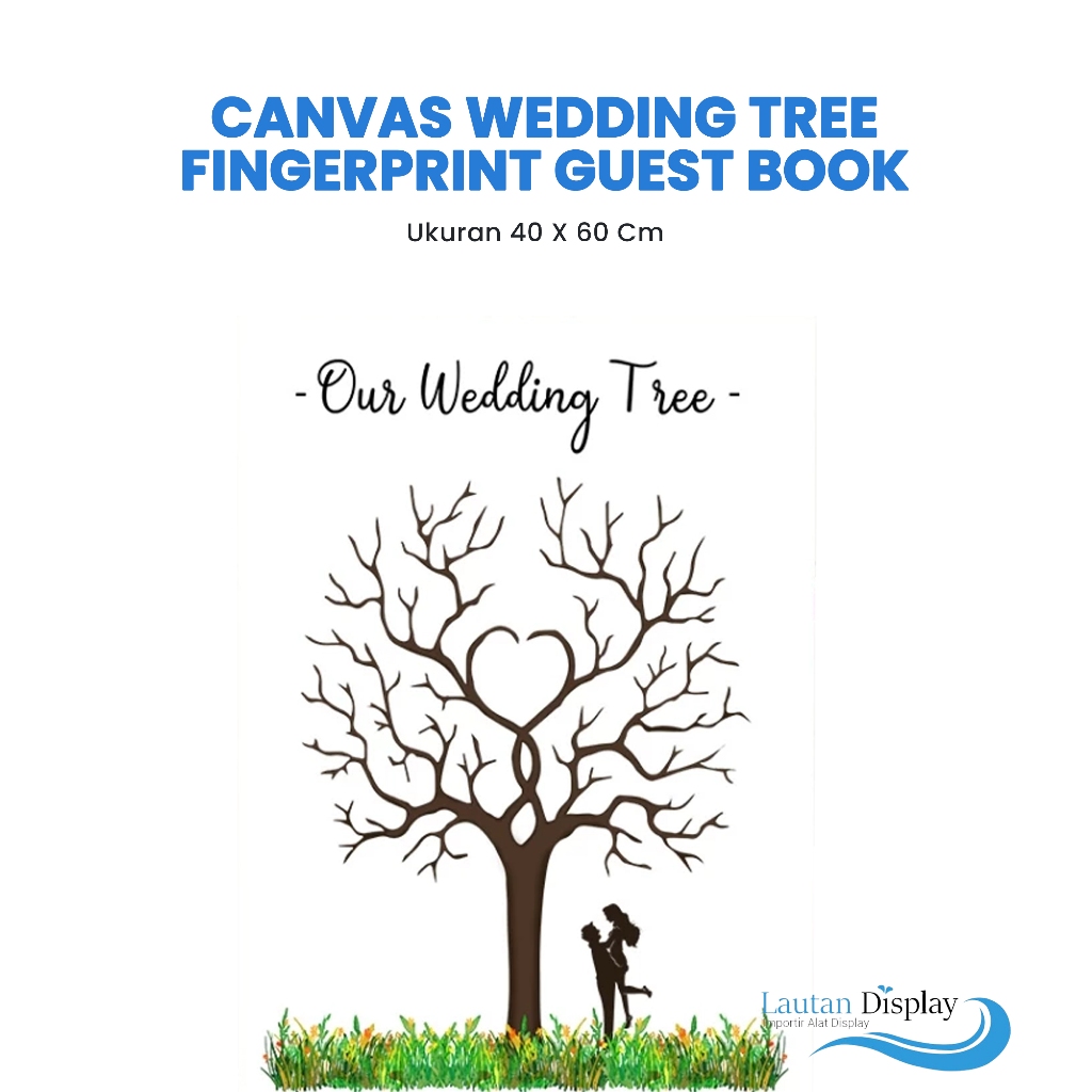 Kanvas Wedding Tree Canvas Fingerprint Guest Book Buku Tamu Unik Lukisan Pohon Tamu Undangan Pohon S