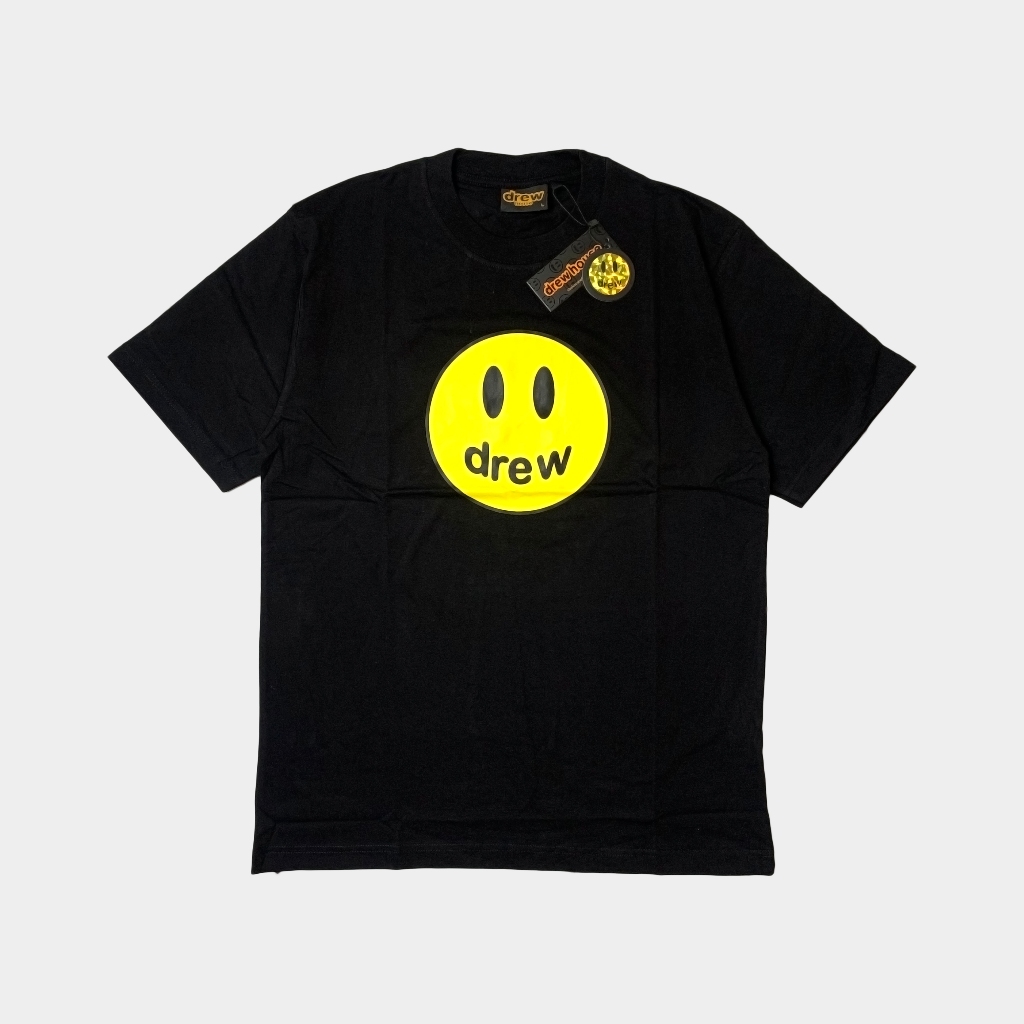 Kaos Oversize Drew House Smile Logo Premium Combed Unisex Tee Black