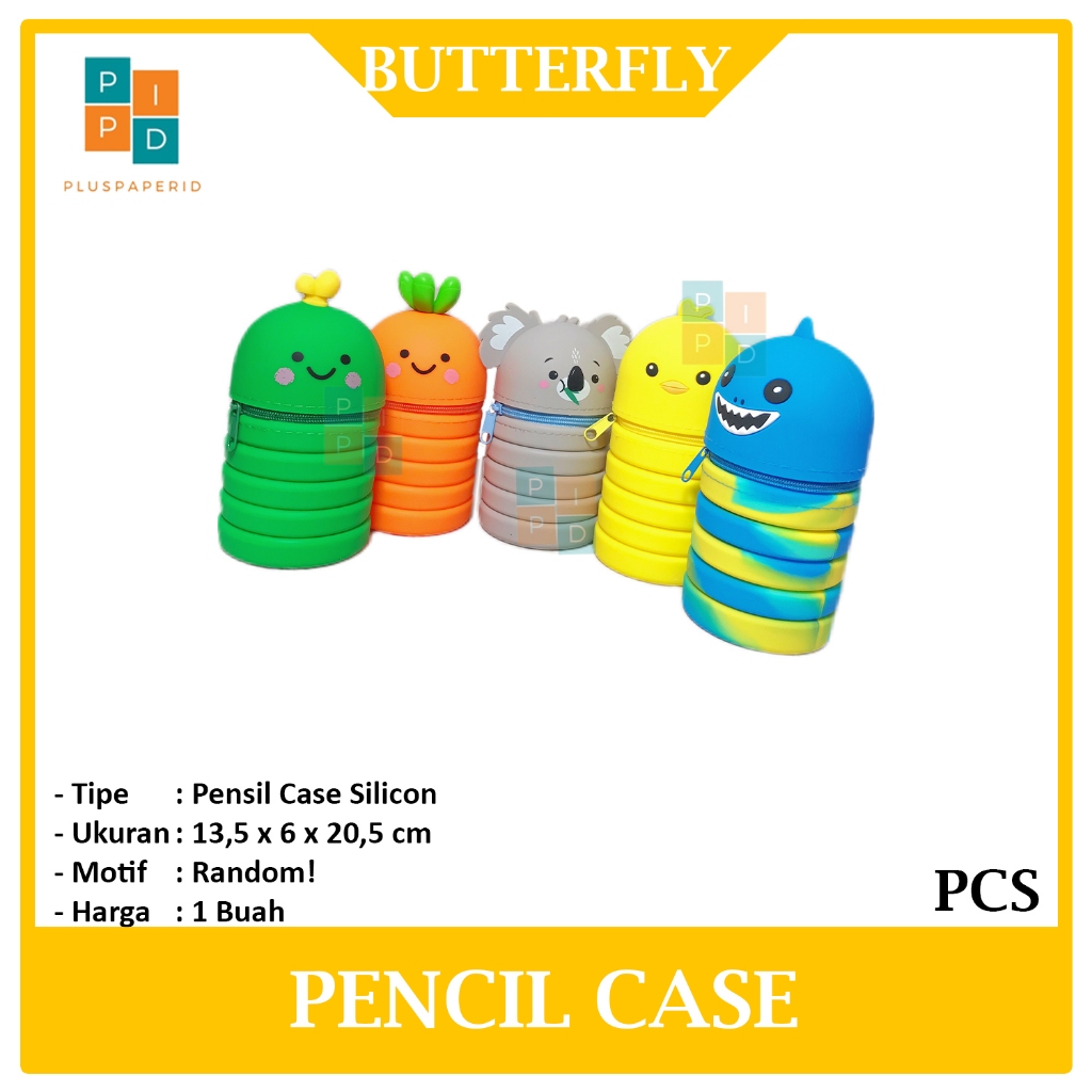 

BUTTERFLY - Pencil Case Silikon Cute Karakter RANDOM - Pcs