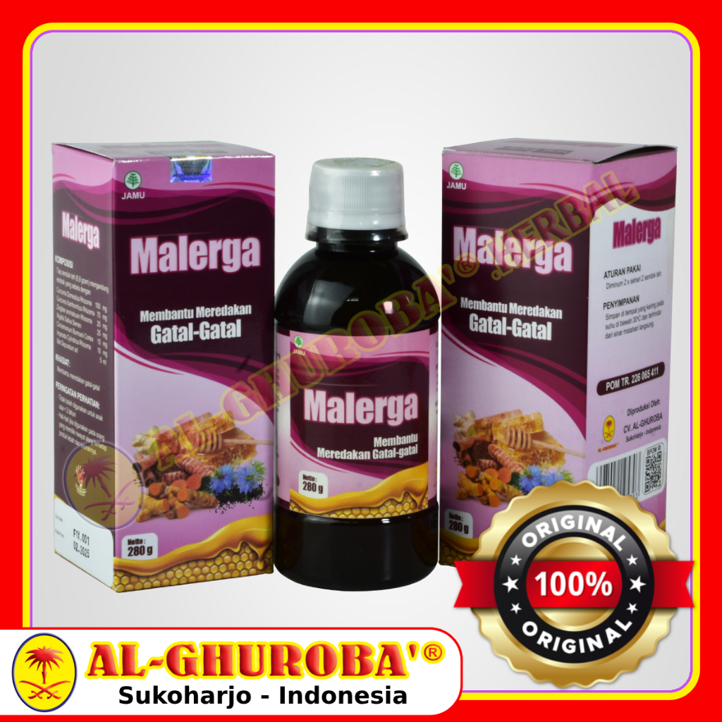 

Madu Herbal Malerga Al-Ghuroba isi 280gr untuk Gatal & Darah Kotor, BPOM RI HALAL