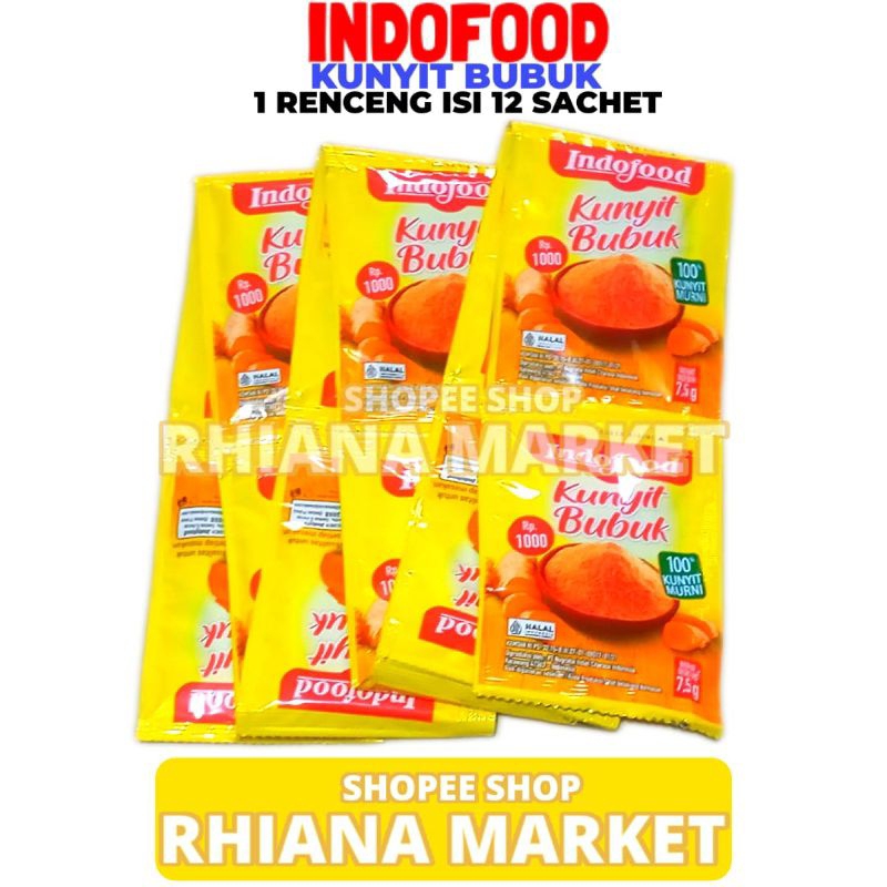 

Indofood Kunyit Bubuk 1 Renceng Isi 12 Sachet 7.5 Gram