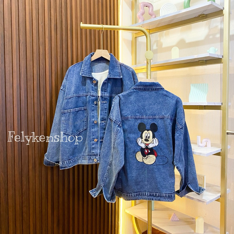 JAKET JEANS OVERSIZE BORDIR KODE MP 069 /JAKET JEANS BORDIR / JAKET JEANS WANITA