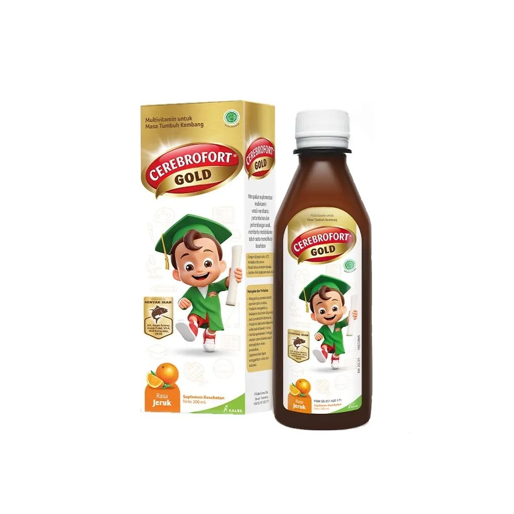 [M EXPRESS] Cerebrovit / Cerebrofort Gold Rasa Jeruk Vitamin Otak Daya Ingat 200 ml