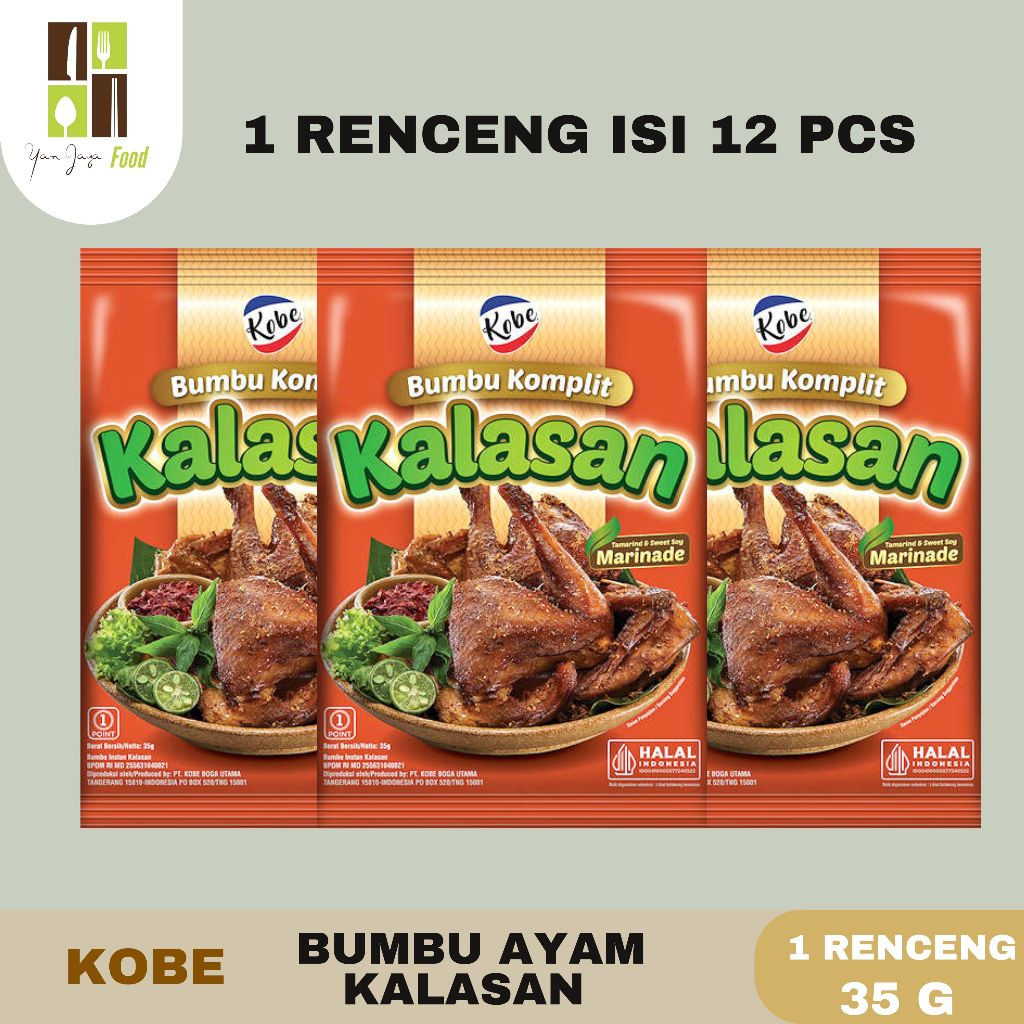

Kobe Ayam Kalasan / Bumbu Komplit / Bumbu Masak Instan 35g 1 RENCENG/12PCS