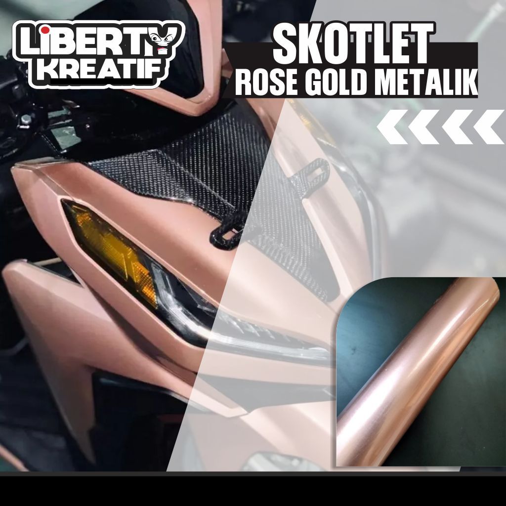 Skotlet Stiker Wrapping Motor Rose Gold Metalik candy Sticker Rose Gold Skotlet Metalik Gold Rose