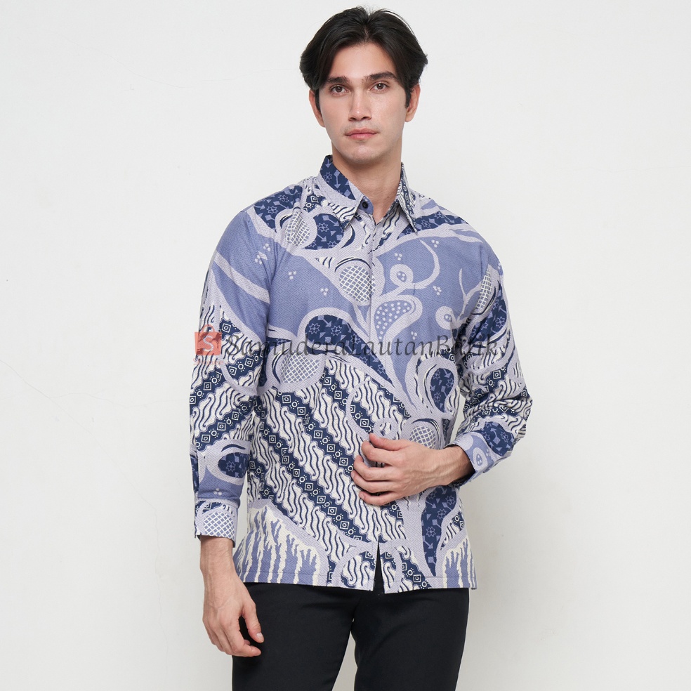KODE F72U Batik Couple Ayah Anak Warna Biru DenimBatik Couple KeluargaBatik Warna Biru DenimBatik Pe