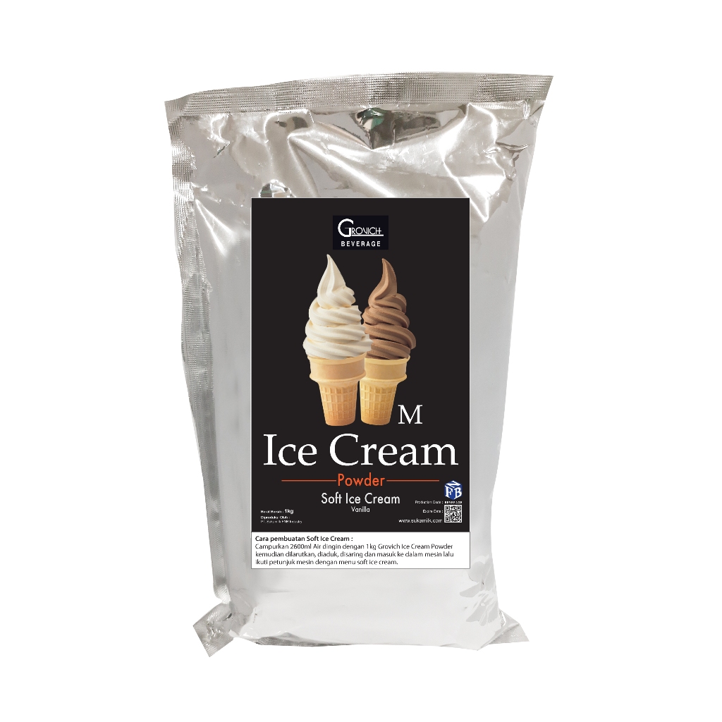 

Bubuk Es Krim (Ice Cream Powder) Soft/Hard Ice Cream - GROVICH Milky Ice Cream Powder Premix 1kg