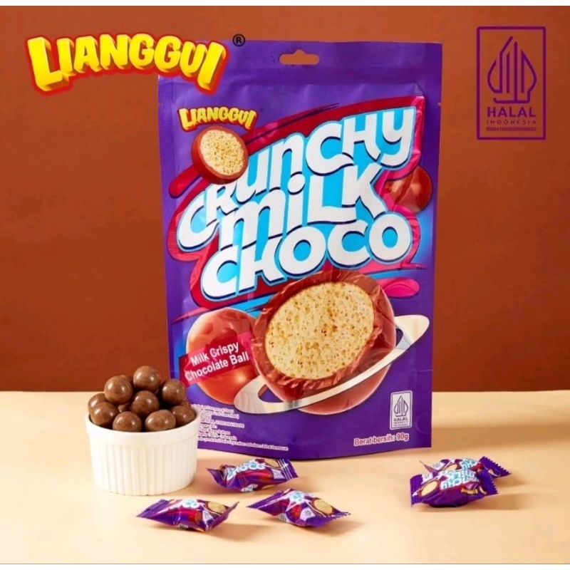 

HALAL/LIANGGUI Crunchy Milk Choco 90g/bungkus 巧克力牛奶求