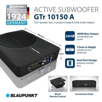 Subwoofer Aktif Blaupunkt GTR 10150 A 10 Inch - Subwoofer Aktif Kolong Blaupunkt GTR 10150 A - Bass 