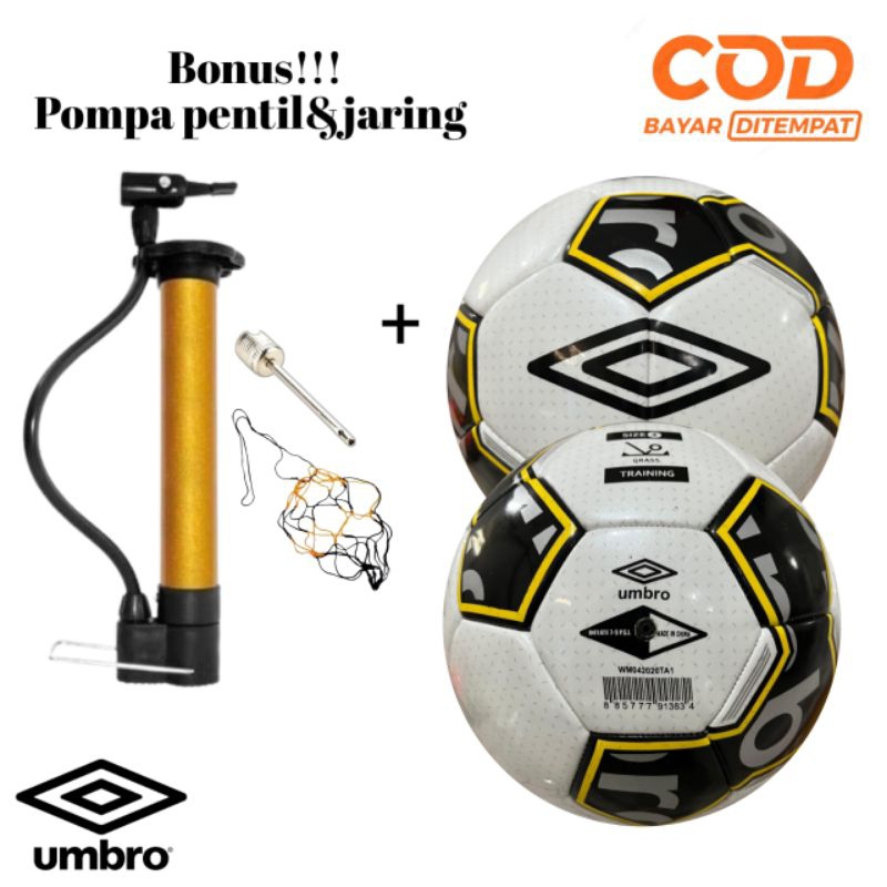 BOLA SEPAK UMBRO OFFICIAL BALL GLASS TRAINING SIZE 4/GRATIS POMPA PENTIL&JARING