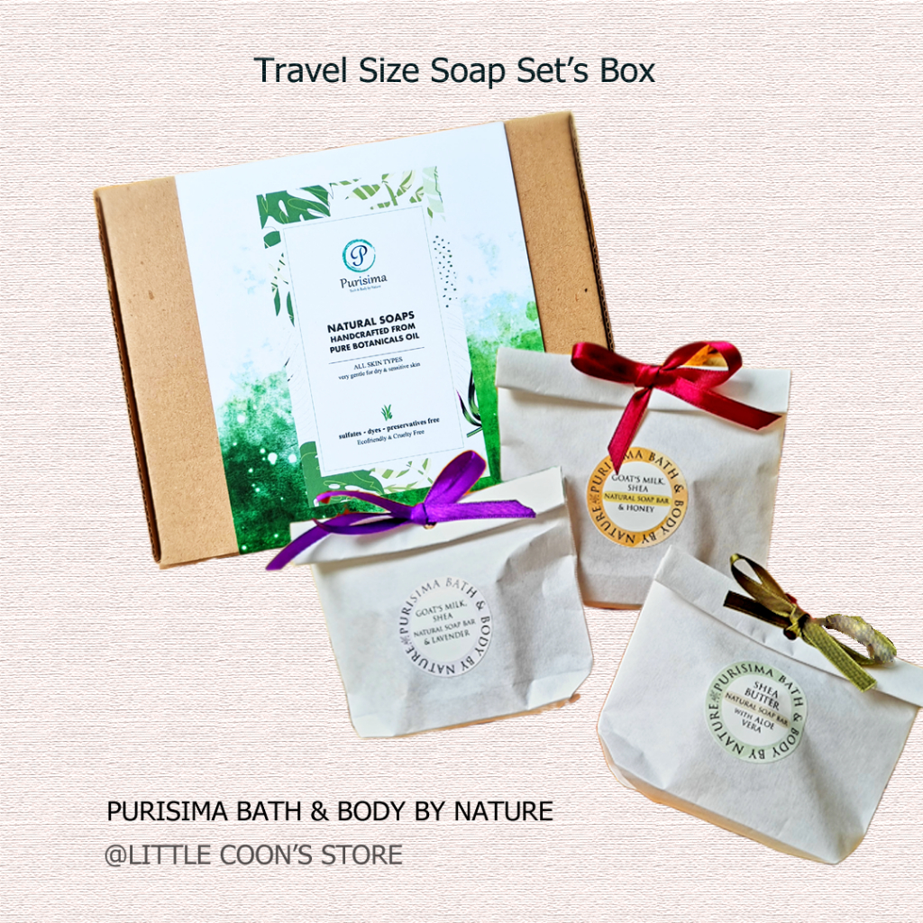 Travel Size Bundle Natural Handmade Bar Soap Purisima Sabun Mandi Kulit Normal Kering & Sensitif Goa