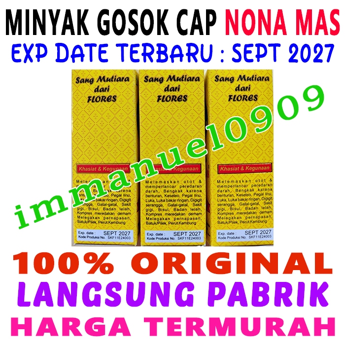 MInyak Gosok Nona Mas Kemasan Botol Plastik 35 mL Harga Grosir Original Langsung Pabrik