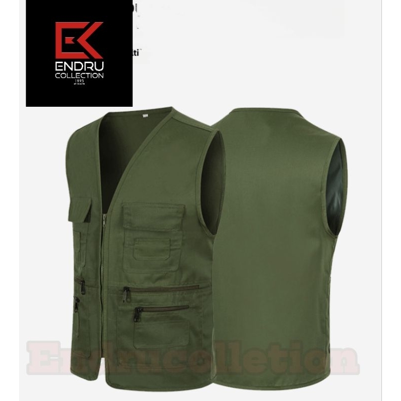 rompi pria outdoor kantong sleting