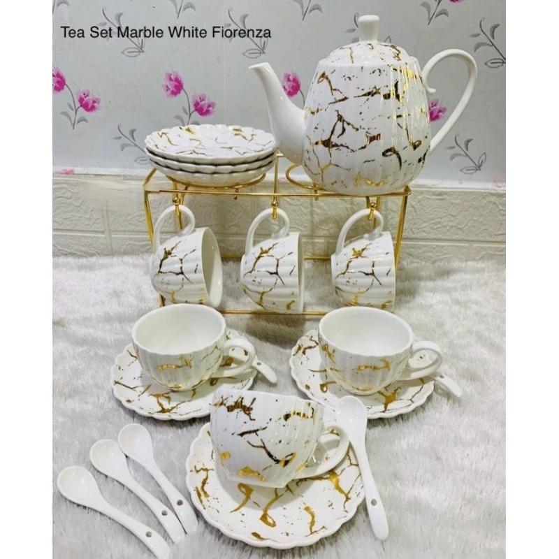 Tea set fiorenza bahan keramik
