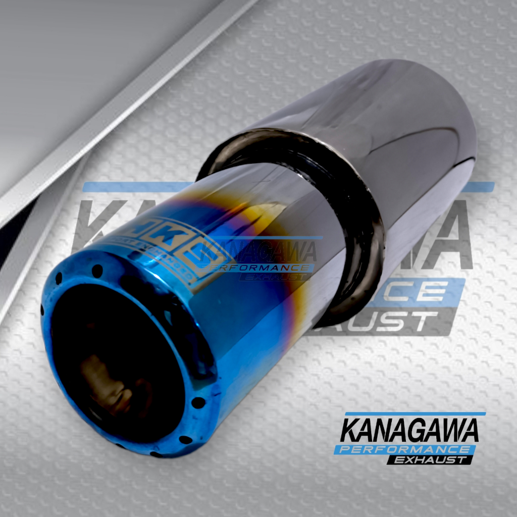 Knalpot Mobil HKS Racing Muffler Gronel Classic Blue Bass Bulat Full Stainless - Exhaust tip / Ujung