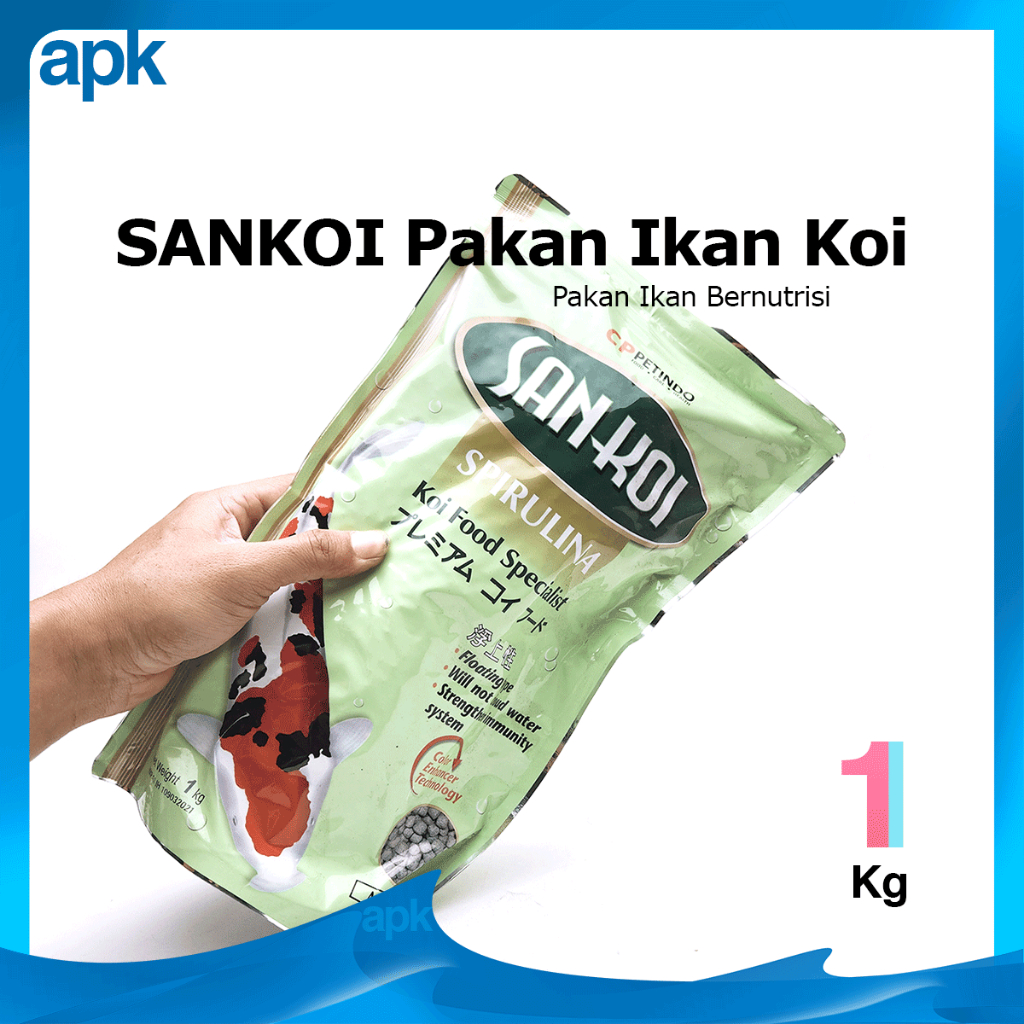 SANKOI SPirulina 1 kg Pakan Ikan Mas Koi Hias Pelet Makanan Ikan