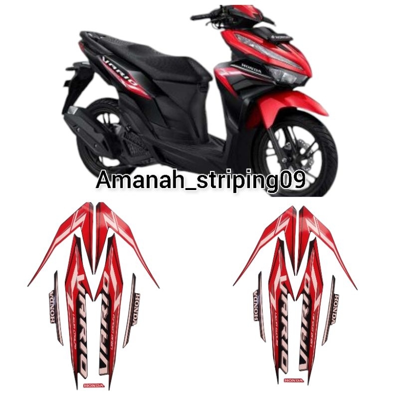 Lish lesh stiker striping standart motor HONDA NEW VARIO 125 2024 WARNA MERAH TERBAIK