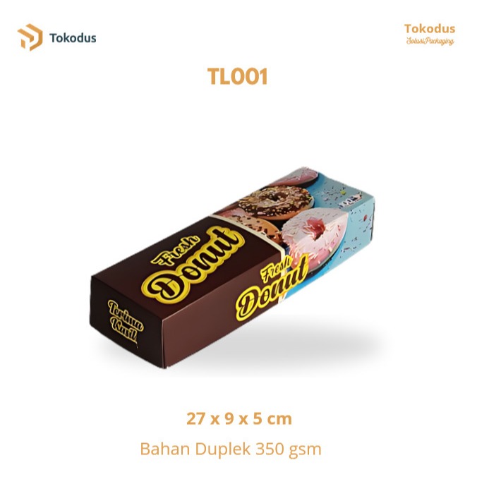 

Box Donut Fresh Isi 3 Pcs Uk.27x9x5 cm -Tokodus Buah Batu
