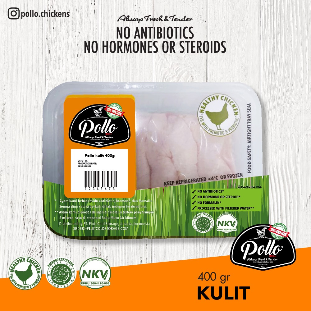 

Pollo Chicken Skin 400gr