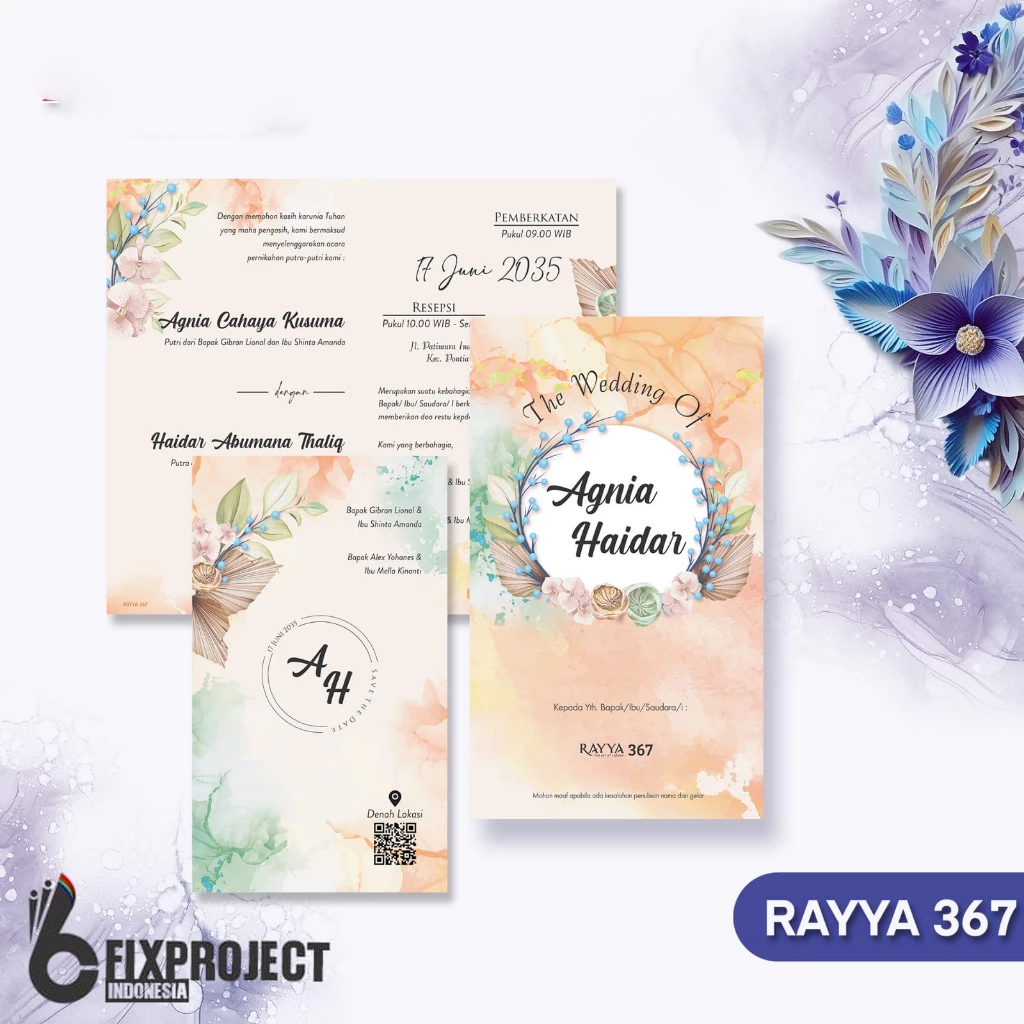 UNDANGAN PERNIKAHAN RAYYA 367 | CETAK UNDANGAN MURAH | RAYYA