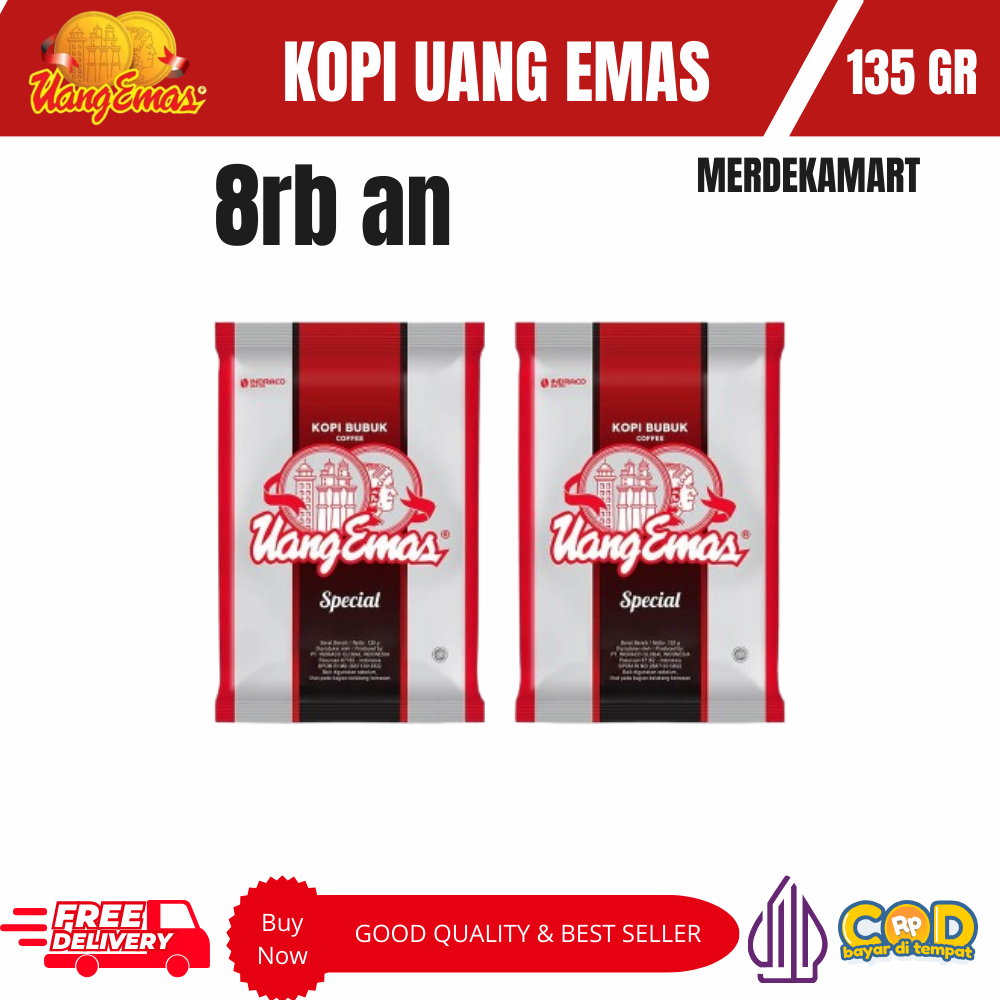 

Kopi Bubuk Uang Mas Spesial Kopi Hitam 135 Gram Coffee Susu Gula