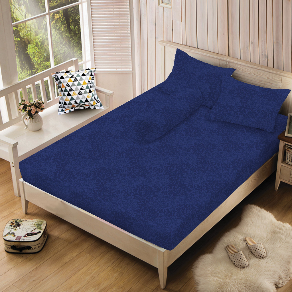 Sprei Diva Jacquard motif Timbul Tinggi 30 Warna Saphire Blue