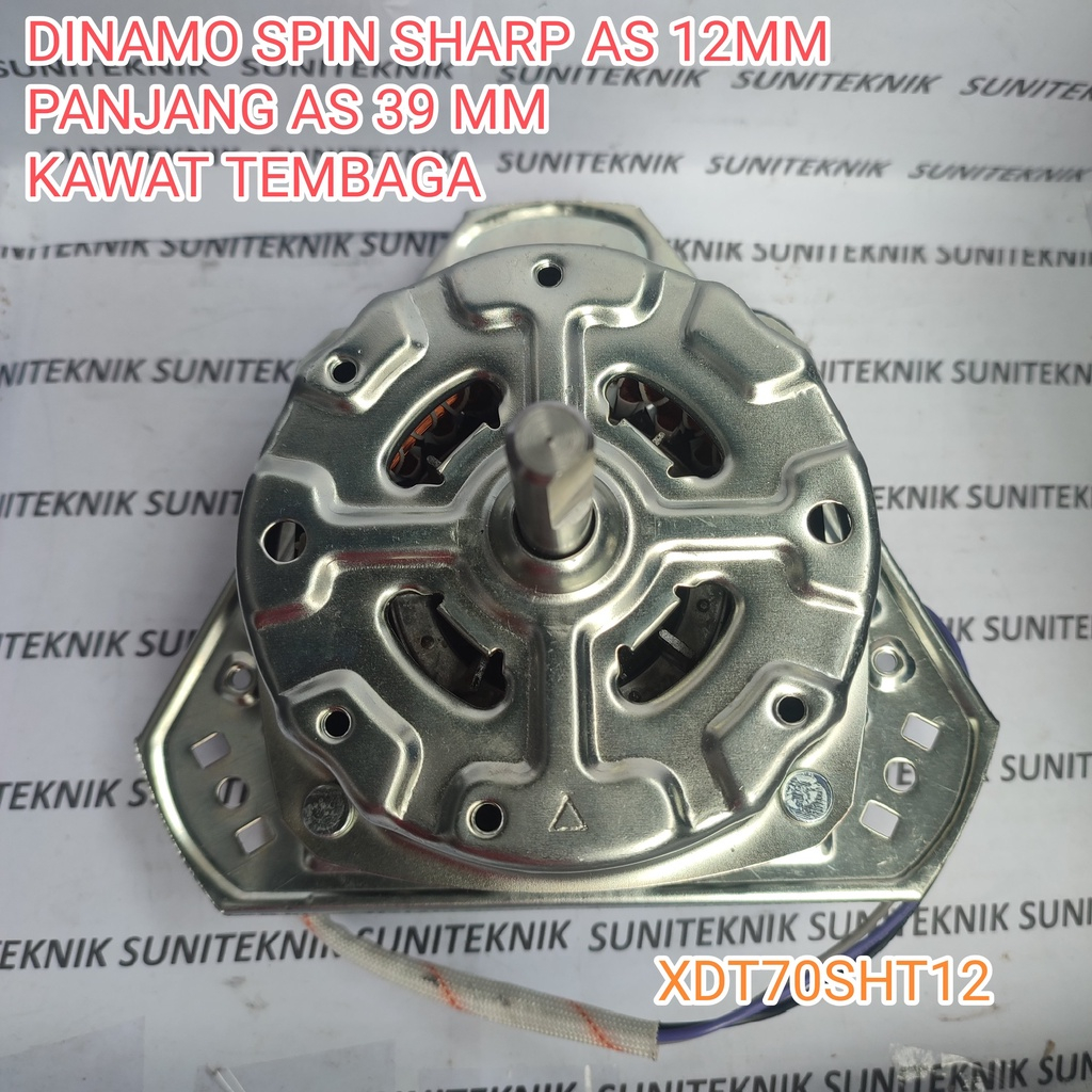 DINAMO SPIN MESIN CUCI SHARP AS 12 MM - DINAMO PENGERING MESIN CUCI SHARP 10 - 14 KG AS 12 MM