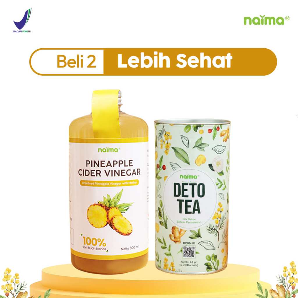 

Naima Bundling Cuka Nanas Original & Detotea Teh Detox | Sari Buah Nanas & Ramuan Herbal Rempah untuk Pencernaan 100% Alami BPOM