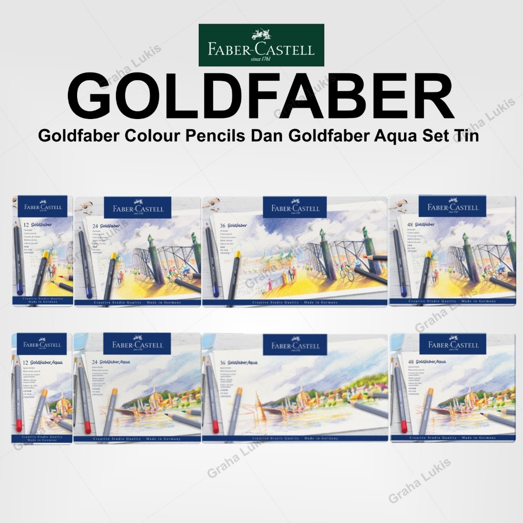 

Faber Castell Goldfaber Pencil / Goldfaber Aqua Watercolour Pencils Tin Set