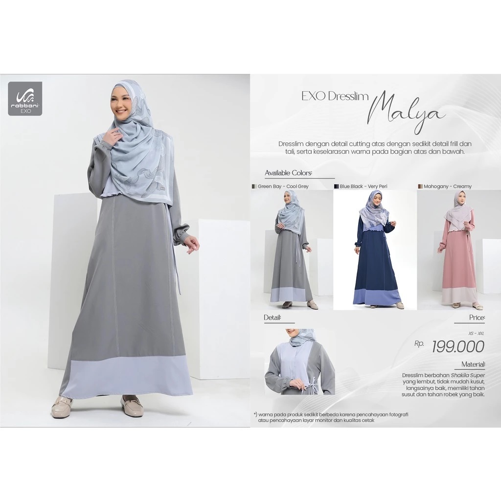 GAMIS MURAH EXO DRESSLIM MALYA RABBANI ORI