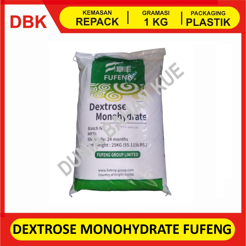 

DEXTROSE MONOHYDRATE FUFENG / GULA DINGIN DEXTROSE - REPACK 1 KG