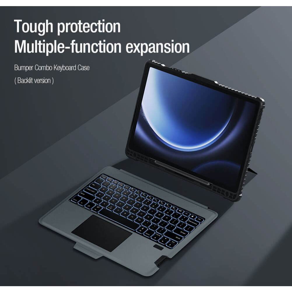 Keyboard Case Samsung Galaxy Tab S9 / S9 FE / S9 Plus / S9 FE Plus Nillkin Bumper Combo