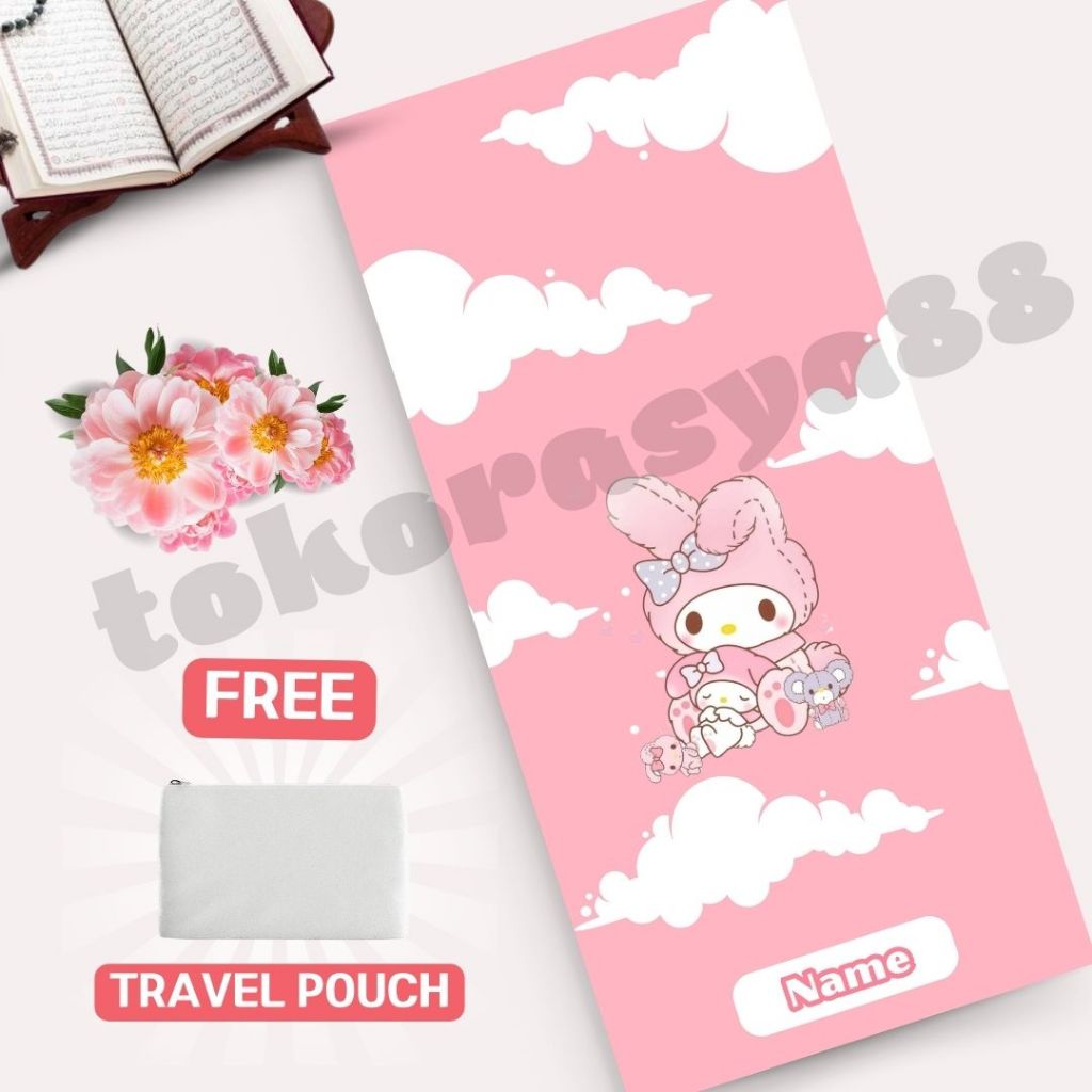 Sajadah Anak Custom Nama Gratis Souvenir Sejadah Anak Perempuan Laki Laki Free Pouch Hadiah Ultah