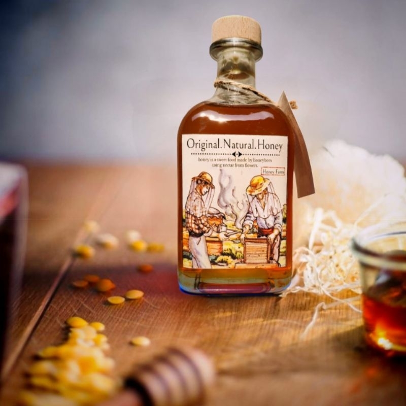 

Organic Multifloral Raw Honey,Authentic,Pure,Unfiltered Honey All Natural Honey | 250 ml by Honeyfarm.id