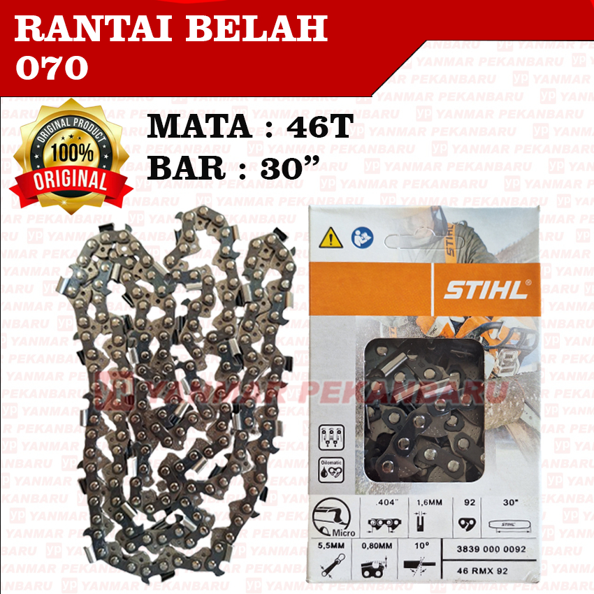070 Rantai Chainsaw Belah 46T Bar 30" Sinso Senso Besar STIHL ORI