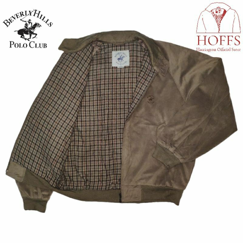 Beverly Hills Polo Club Suede Harrington Jacket Brown L 1BHPCSDBRWNL