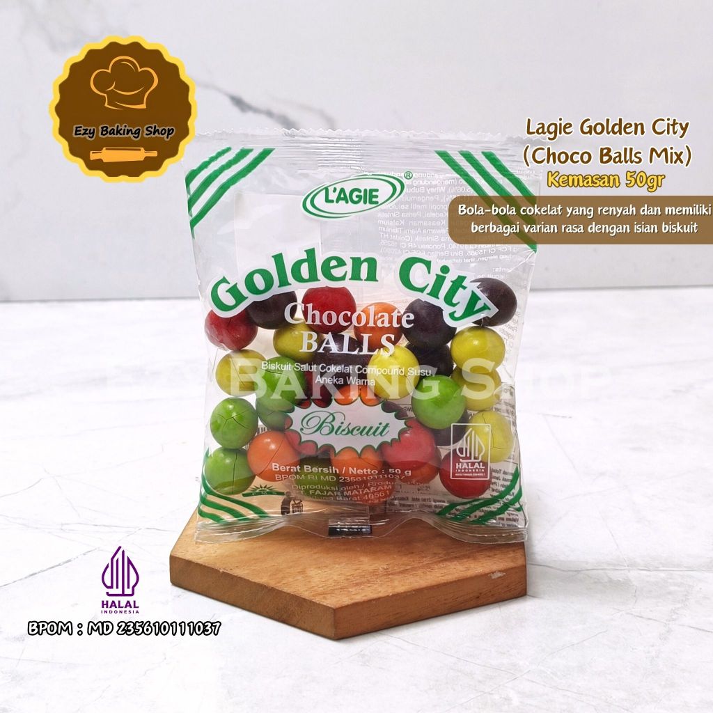 

Lagie Golden City Choco Ball Warna 50gr Sachet