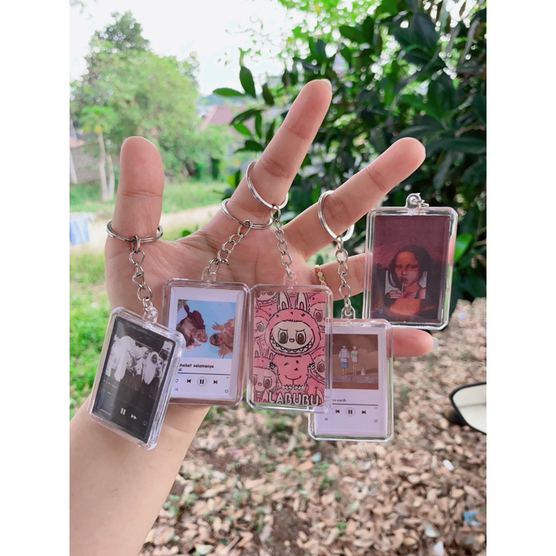 Gantungan kunci custom aklirik bening edit spotify atau full foto