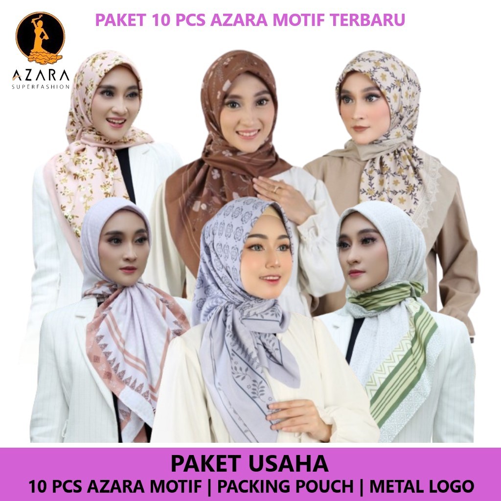 (Isi 10 Pack) AZARA Oskara Pouch Logo Motif terbaru / Segiempat Oskara Motif Laser cut