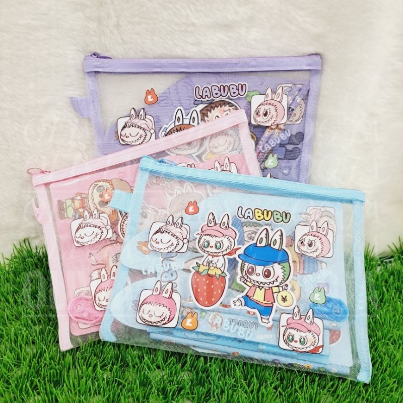 

Stationary Set Labubu Ungu Biru Pouch Jaring 7in1 L Pouch Stationary Set Labubu Pink L