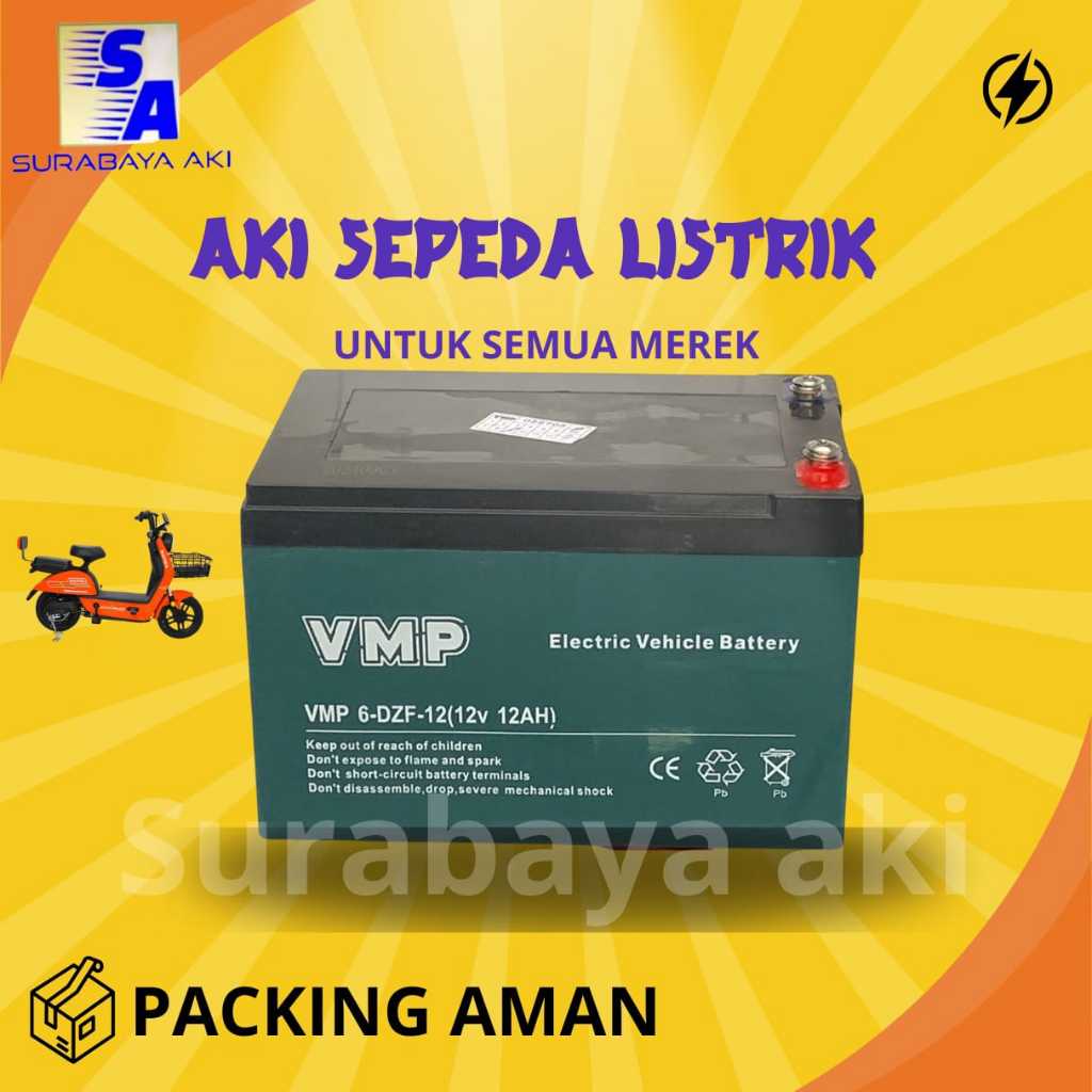 VMP 12ah  6-DZF-12 12V 12AH 2HR - AKI SEPEDA LISTRIK SELIS VMP 12V 12AH goda uwinfly exotic pacifik 