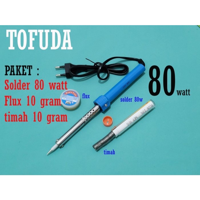 Solder Listrik 80W Solder Mata Keramik Bonus Timah dan Minyak Solder