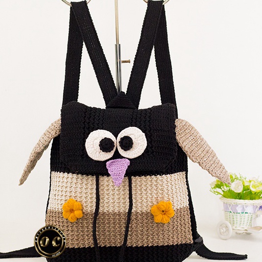 Wow Tas anak perempuan tk sd lucu rajut karakter owel lucu bahan tebal pilihan warna