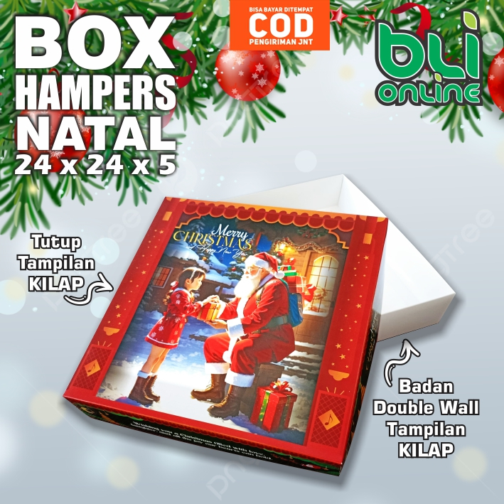 

Box Natal 24 x 24 x 5 / isi 10 pcs / Kotak Natal / Dus Natal / Packaging Christmas